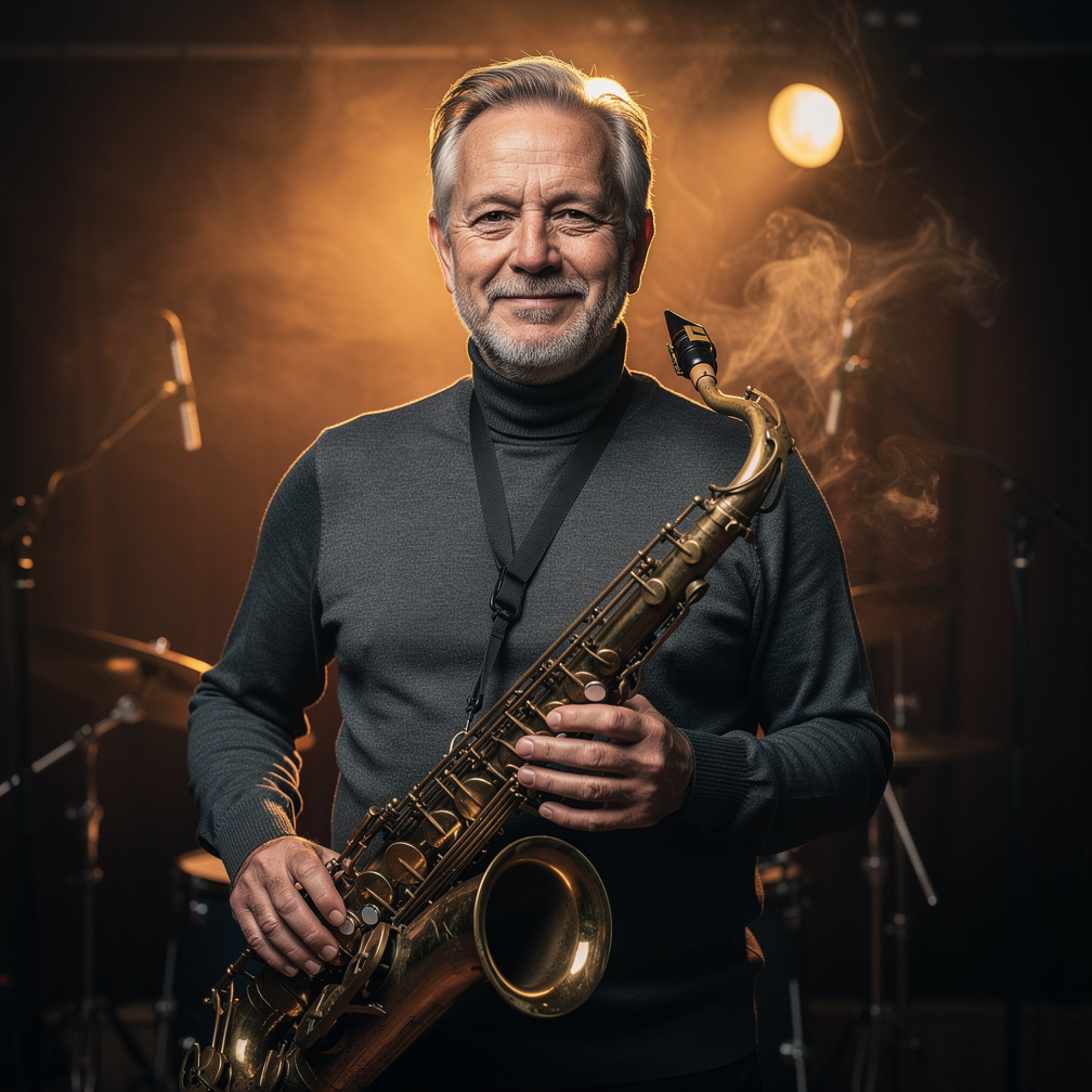 Portret van een Nederlandse jazzmusicus met saxofoon